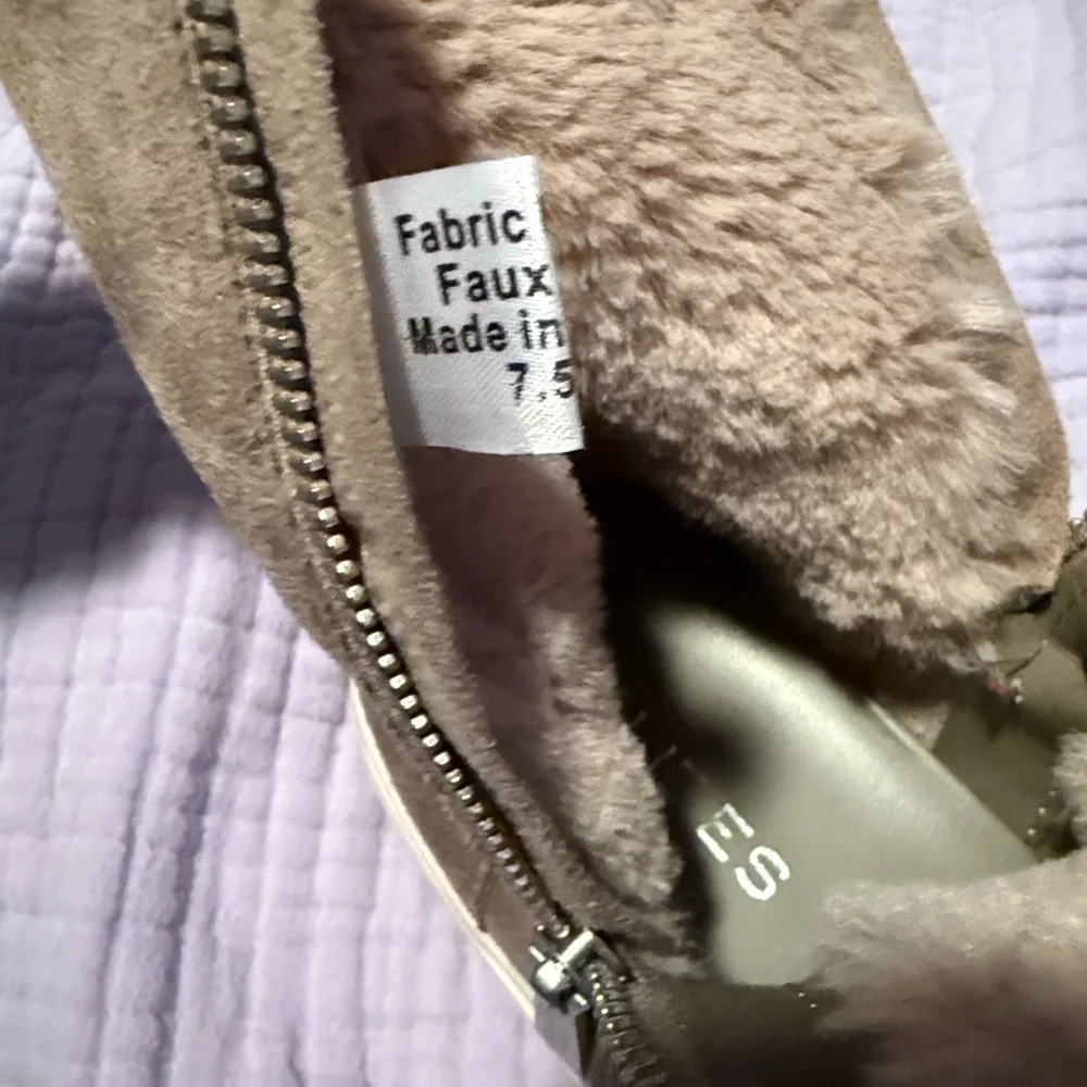 J/Slides Tristan faux fur-lined waterproof suede sneaker boot, Size 7.5